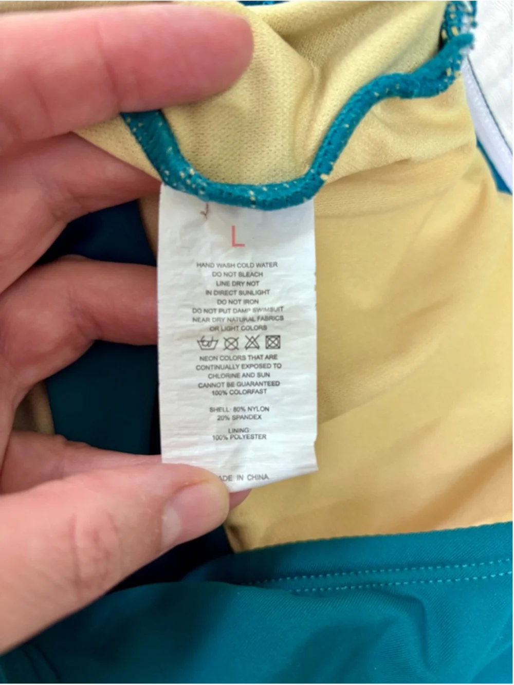 Women's Unbranded Teal One-Piece Swimsuit with Cutout and Tie, Size L - Picture 3 of 10